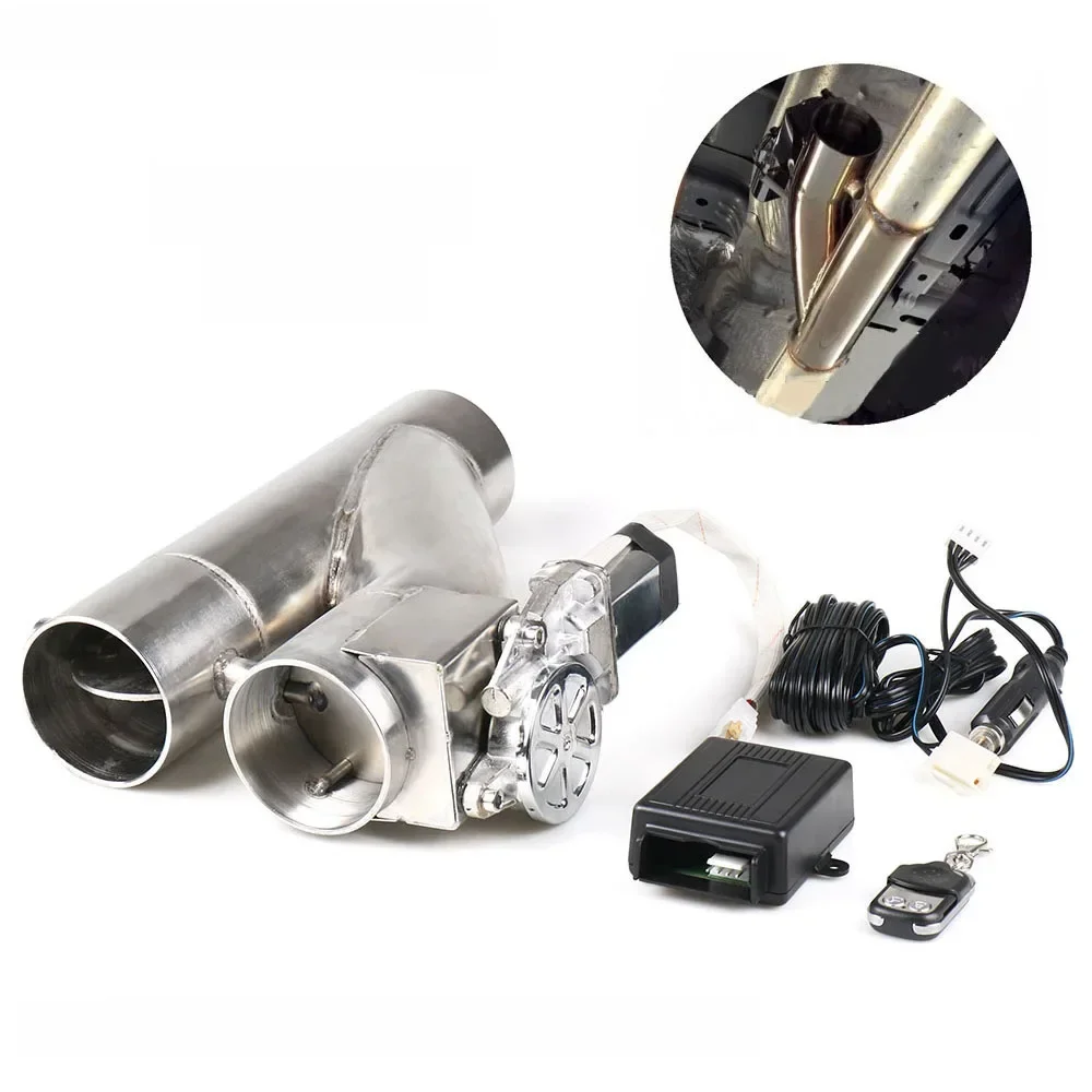 2 ''2.25'' 2.5 "3" Elektrische Uitlaat Uitsparing Kit Y pijp Uitlaat Regelklep Met Dual Valve systeem Schakelaar Afstandsbediening Kit - afbeelding 2