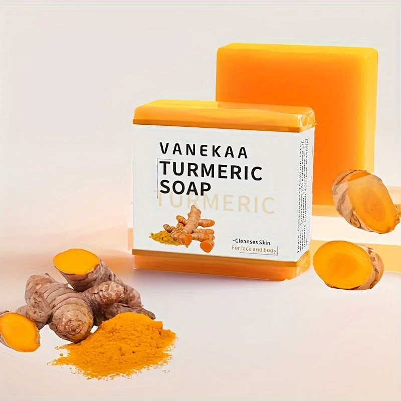 

100g Turmeric Soap Facial Body Hand Make Soap Bar Deep Cleaning Ginger Moisturizing Soap,for Men & Women