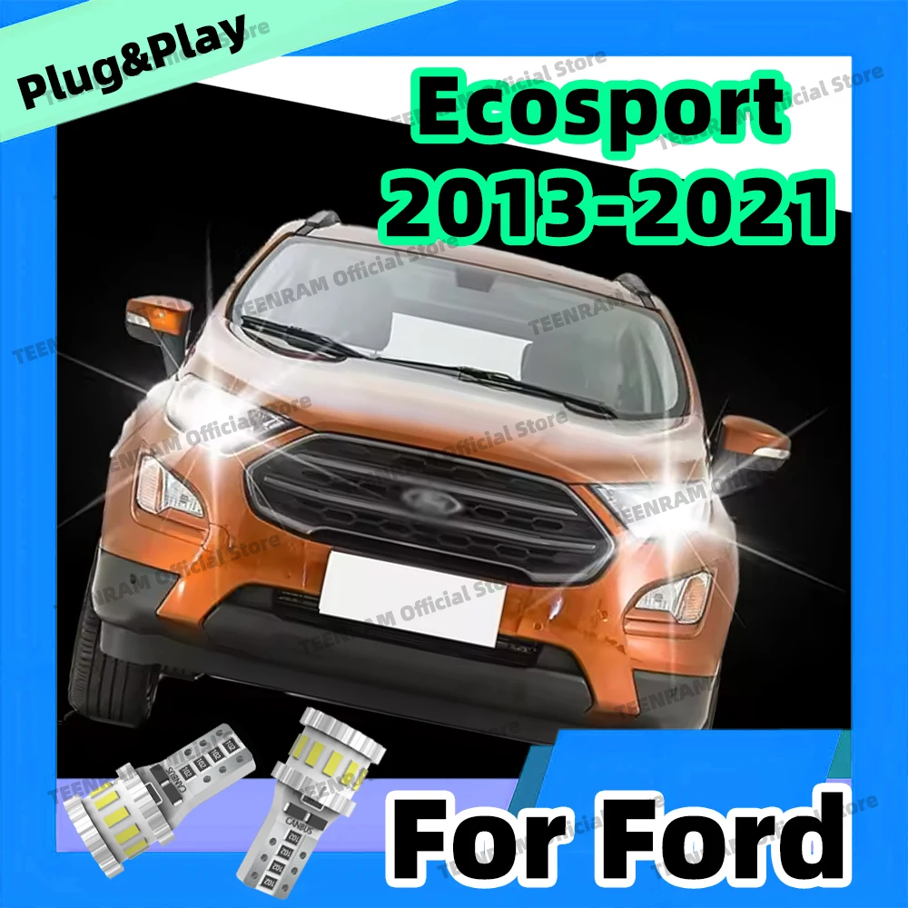 2x For Ford Ecosport 2013 2014 2015 2016 2017 2018 2019 2020 2021 T10 LED Bulbs 6000K Car Parking Lamps Dome License Plate White