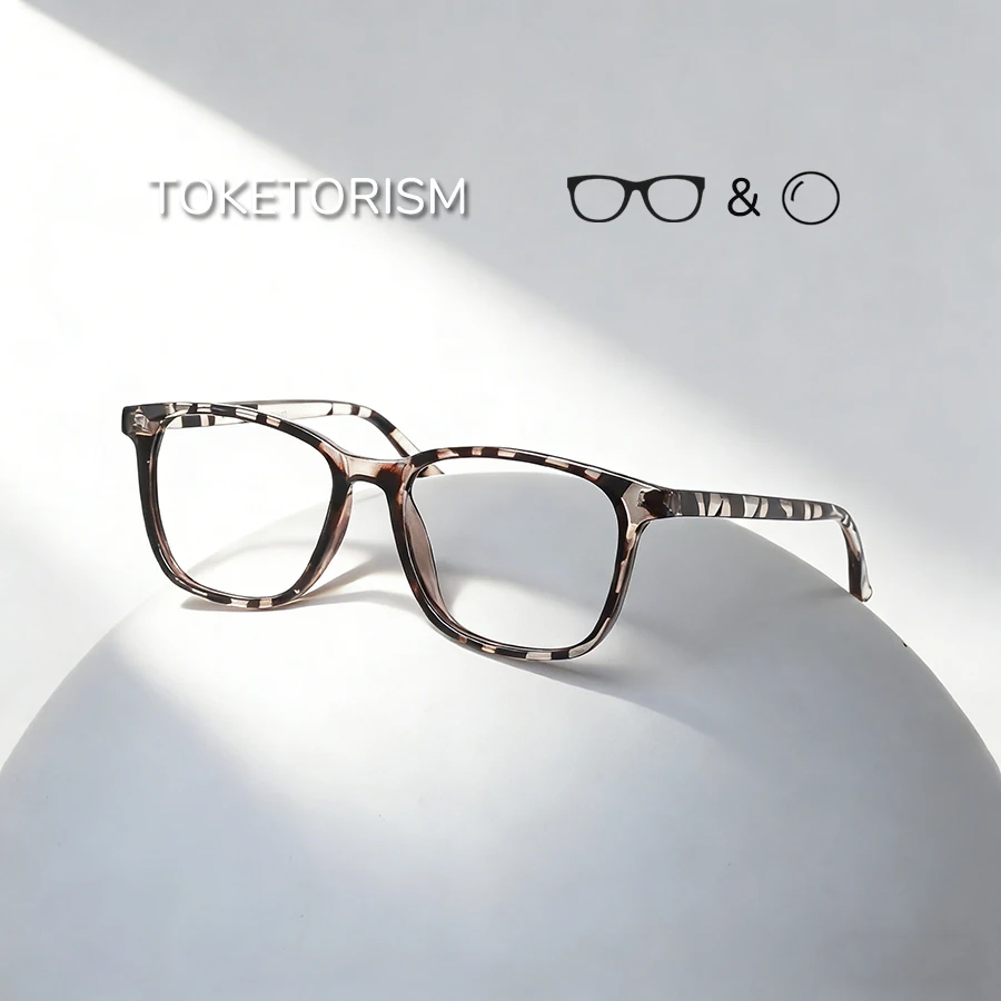 Toketorism Square Frame Reading Glasses For Women Men's Anti Blue Eyeglasses Optical Myopia Eyewear