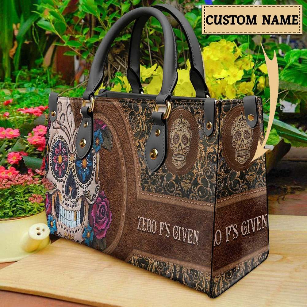 Sugar Skull Women's Messenger Bags Retro Gothic Rose Luxury PU Leather Shoulder Bag Fashion Teen Girls New Trendy Clutch Totes