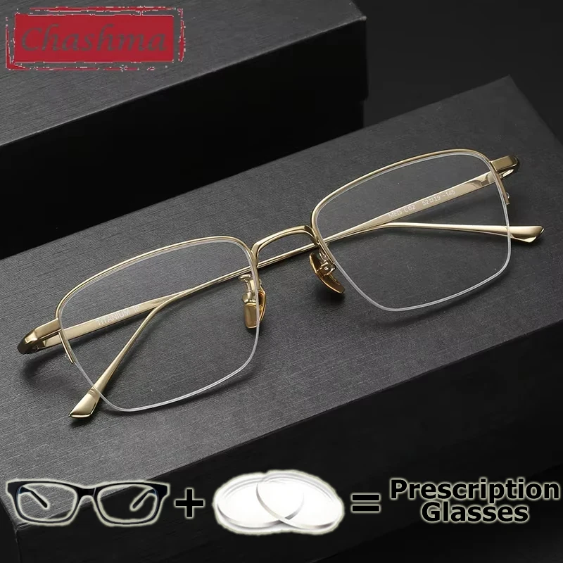 

Chashma Prescription Glasses Men Semi Eyeglasses Frames Photochromic Myopia Pure Titanium Optical Lenses with Recipe Spectacles
