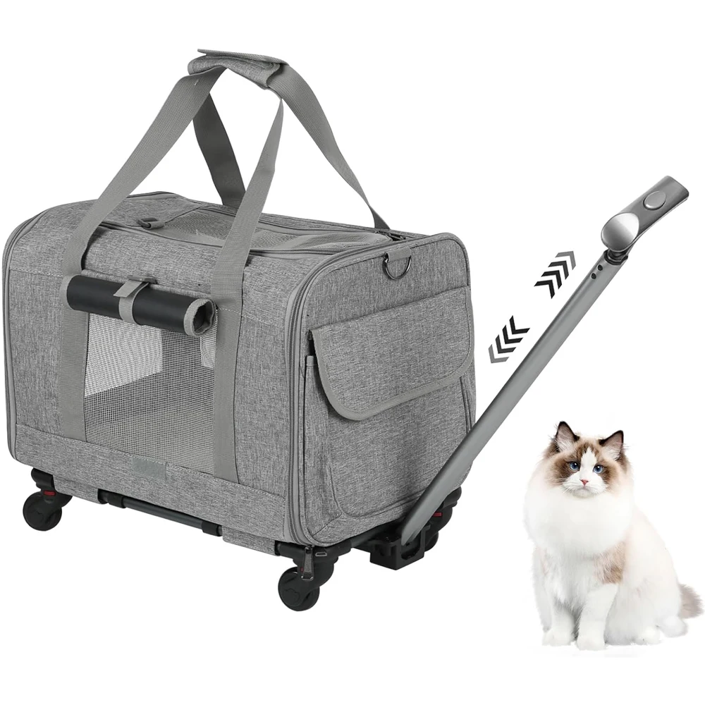 Portable Pet Trolley Case,Folding Dog Trolley Case, Extra Large Detachable Pet Bag Cat and Dog Travel Carrier Bag