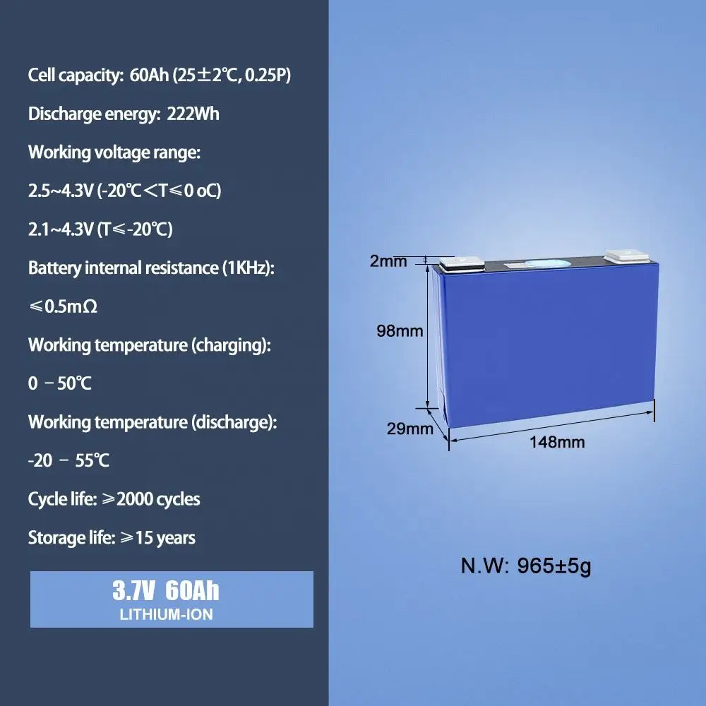 NMC Battery 3.7V 60Ah CATL Rechargeable LI-ION Battery Cells Lithium Ion Battery For Home Appliance Battery Packs