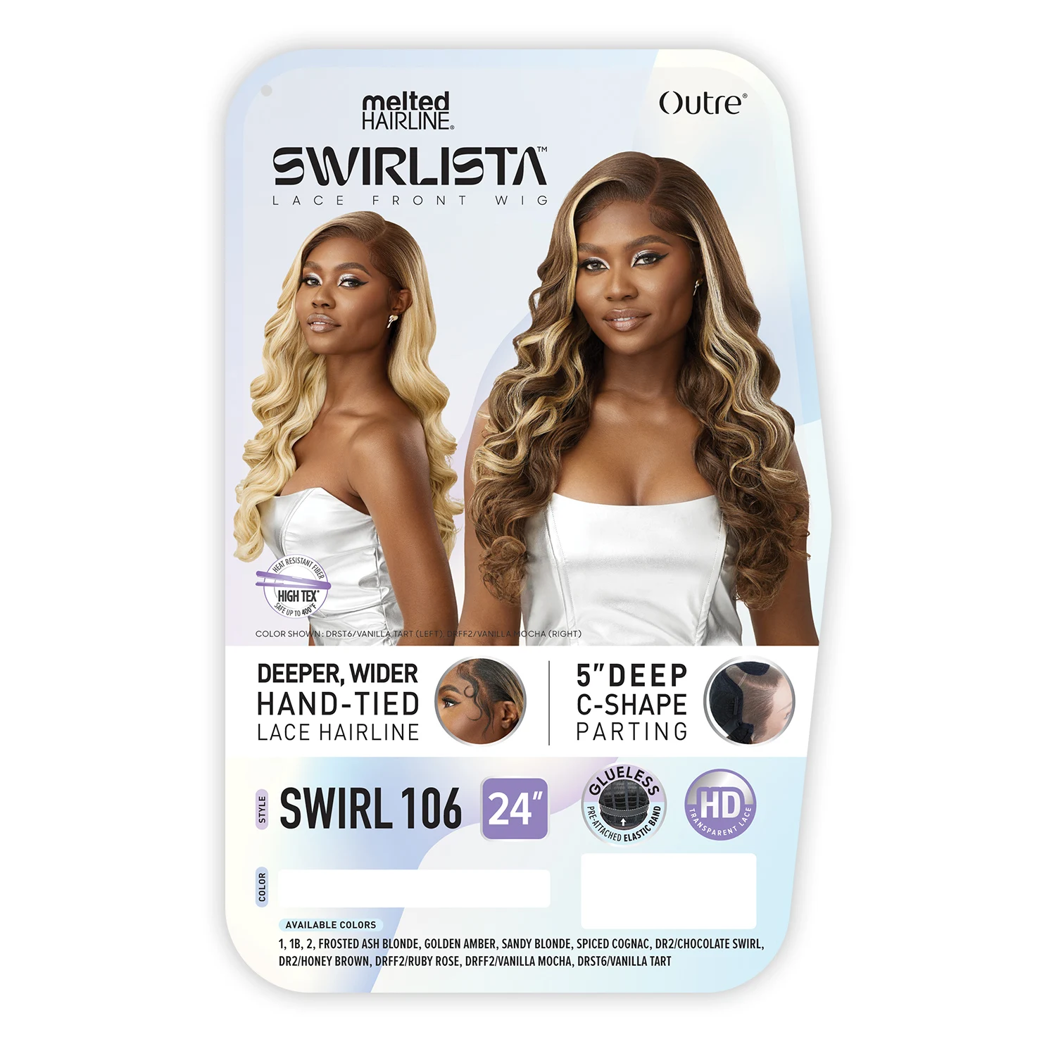 Outre HD Lace Front Wig Melted Hairline Glueless Swirlista Swirl 106, Synthetic