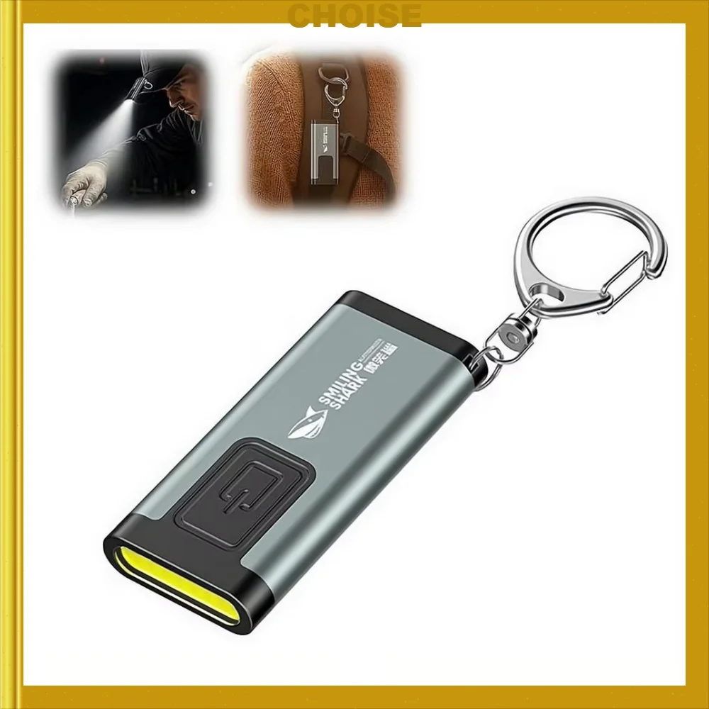Multifunctionele Sleutelhanger zaklamp USB Oplaadbare Mini zaklamp met COB Werklicht Sleutelhanger Camping Wandelen Zaklamp