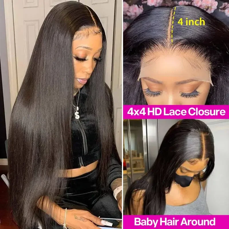30 40 Inch Straight HD Lace Front Wigs Human Hair Pre Plucked Glueless 13x6 Lace Frontal Wigs Human Hair for Women Natural Hair image 5