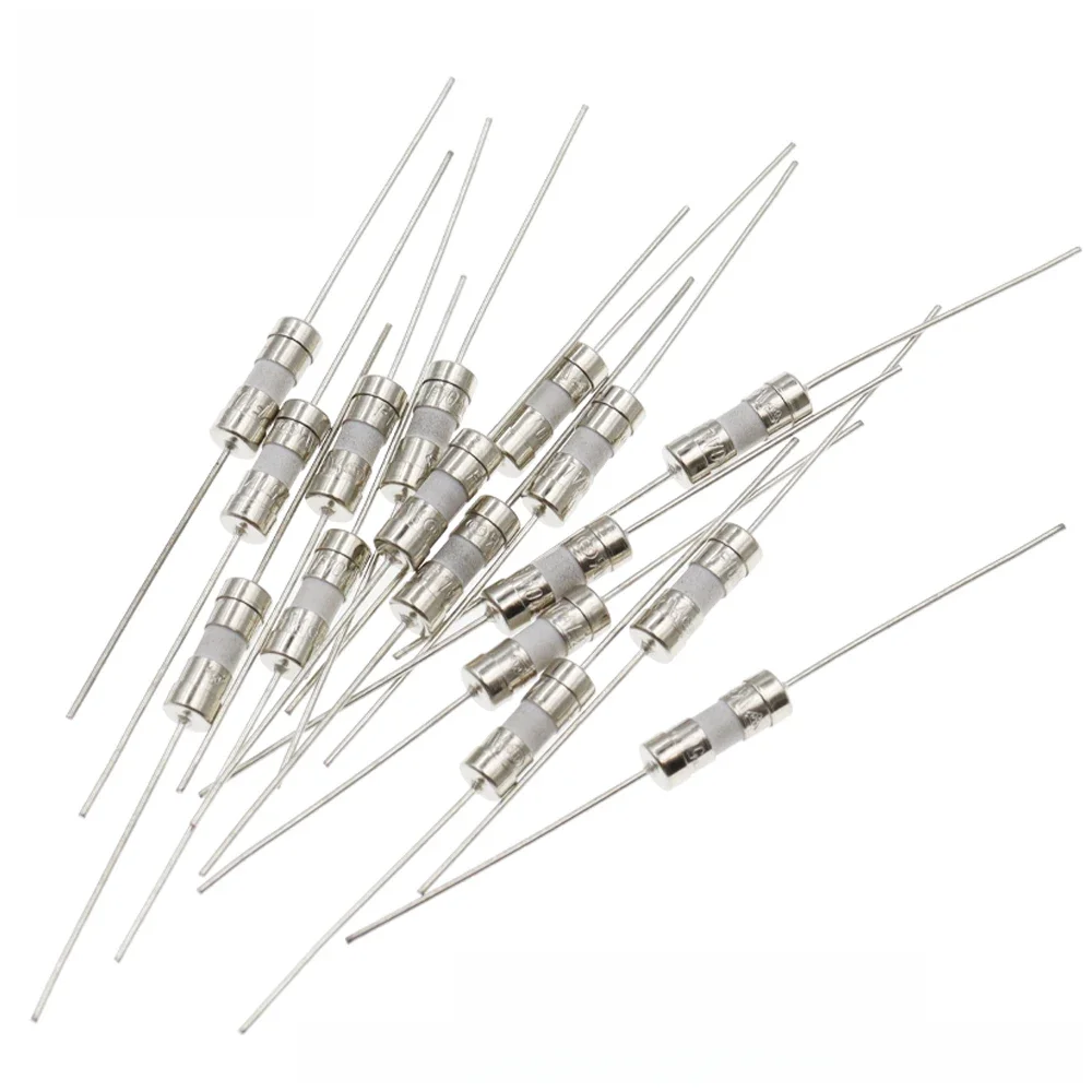 Tube à fusible en céramique à soufflage lent, fil de plomb à rupture rapide 3.6x10mm, 0,5a 1A 1,5a 2A 3A 3,15a 4A 5A 6,3a 8A 10A 15A 250V 3.6x10, 10 pièces