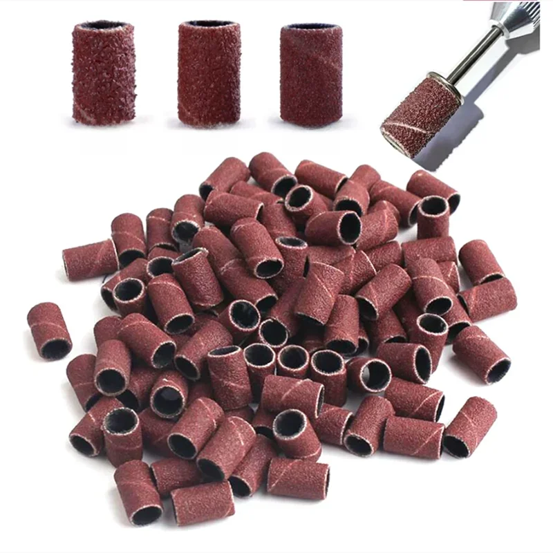 100/50 szt. Nakładki szlifierskie do elektrycznej maszyny do Manicure 180/120/80 Grit wiertarka do paznokci szlifierka pilniki zestaw narzędzi do Pedicure BEND261 — zdjęcie 2