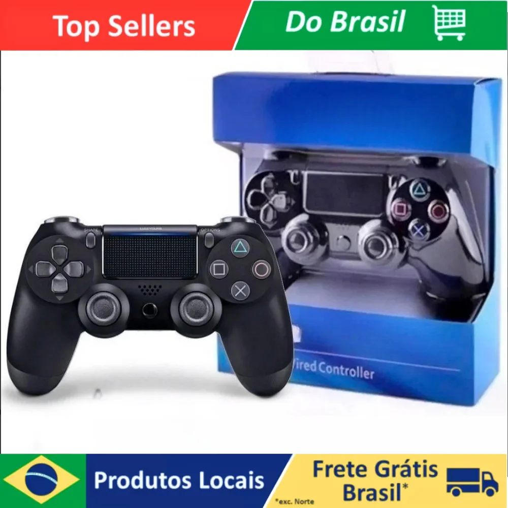 Controle Joystick Sem Fio Compativel com PS4 Para Video Game Celular PC Bluetooth – Design Ergonômico, Alta Precisão