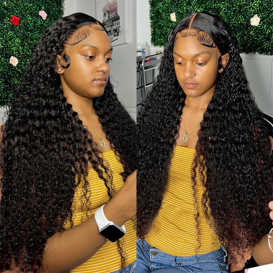 Deep Wave Frontal Perücke 13x6 Spitze 13x4 lockige Spitze Front Echthaar Perücken für Frauen nass und wellig Wasser Spitze Verschluss Perücke zum Verkauf