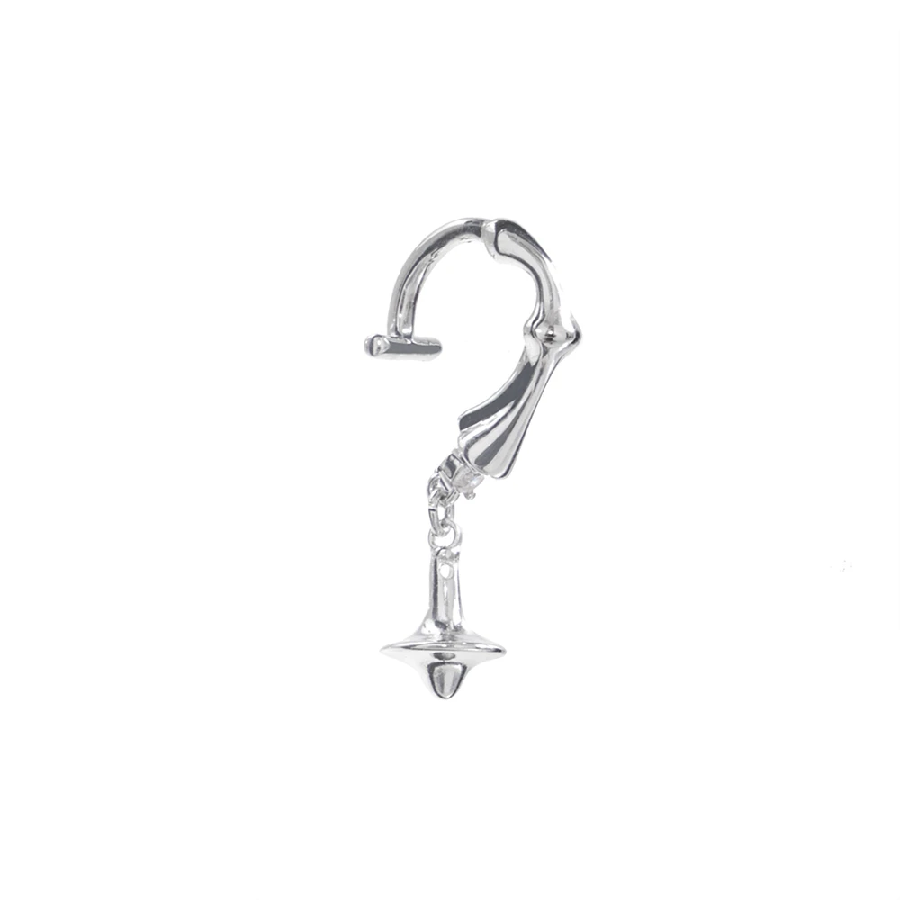 HUANZHI 2022 New Hip Hop Punk Gyro Pendant Titanium Steel No Piercing Lips Clip For Women Men Gothic Party Body Accessories