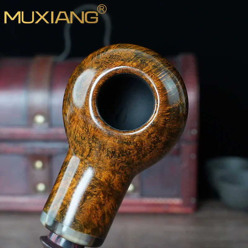 MUXIANG Apple Cavity Tobacco Pipe Heather Wood Pipe Cumberland Pipe Mouth 3mm Pipe Contains Cavity Large Chamber Briar pipe