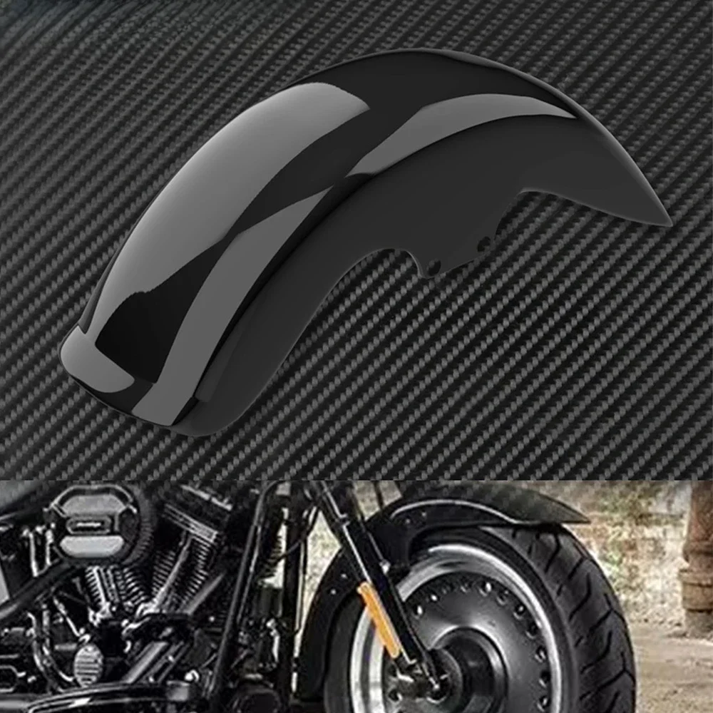 Przedni błotnik motocykla błotniki pokrywa czarny błyszczący plastik ABS dla Harley Softail Fat Boy FLSTFB FLSTF 2006-2015 2016 2017 — zdjęcie 2