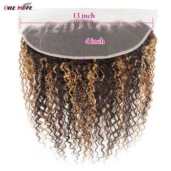 Highlight 4 27 Kinky Curly 13x4 Lace Frontal Transparent 4x4 Lace Closure 100% ludzki włos dla kobiet Kolorowe doczepy z włosów