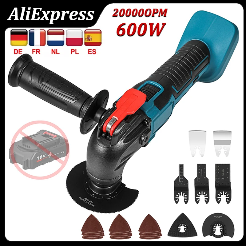 600W Oscillating Multi Tool 20000OPM Cordless Electric Woodworking Cutting Saw Tool Home Decoration for Makita 18v Battery