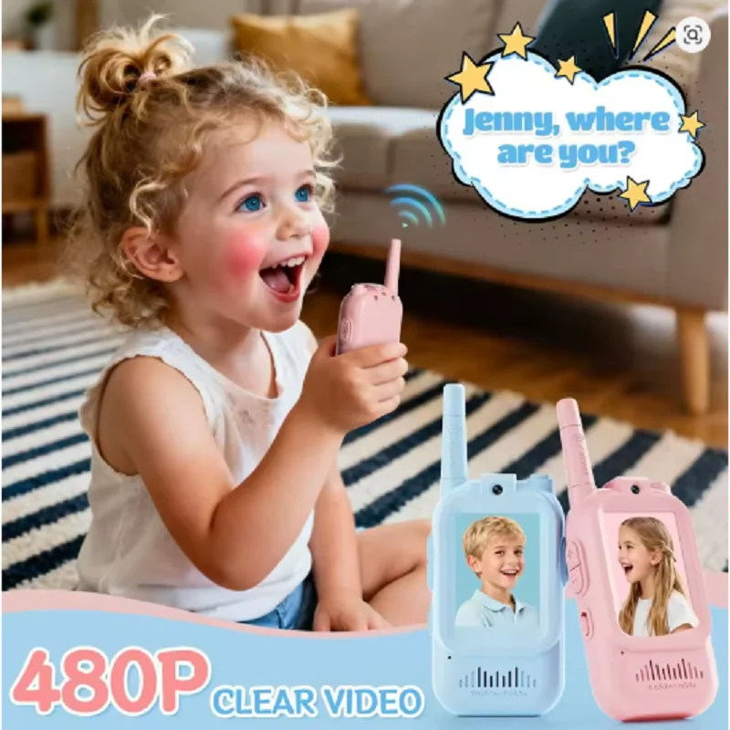 2 حزمة طفل فيديو لاسلكي تخاطب مع HD دعوة دفع إلى الحديث لعبة هدية عيد ميلاد للتخييم في الهواء الطلق السفر الطفل الوالدين الاتصالات