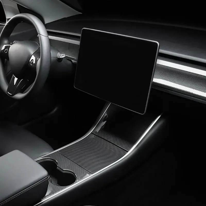 For Tesla model 3 Y 2017-2021 ABS Silver Car Center Console Dashboard Panel Wrap Overlay Cover Trim Interior Car Accessories