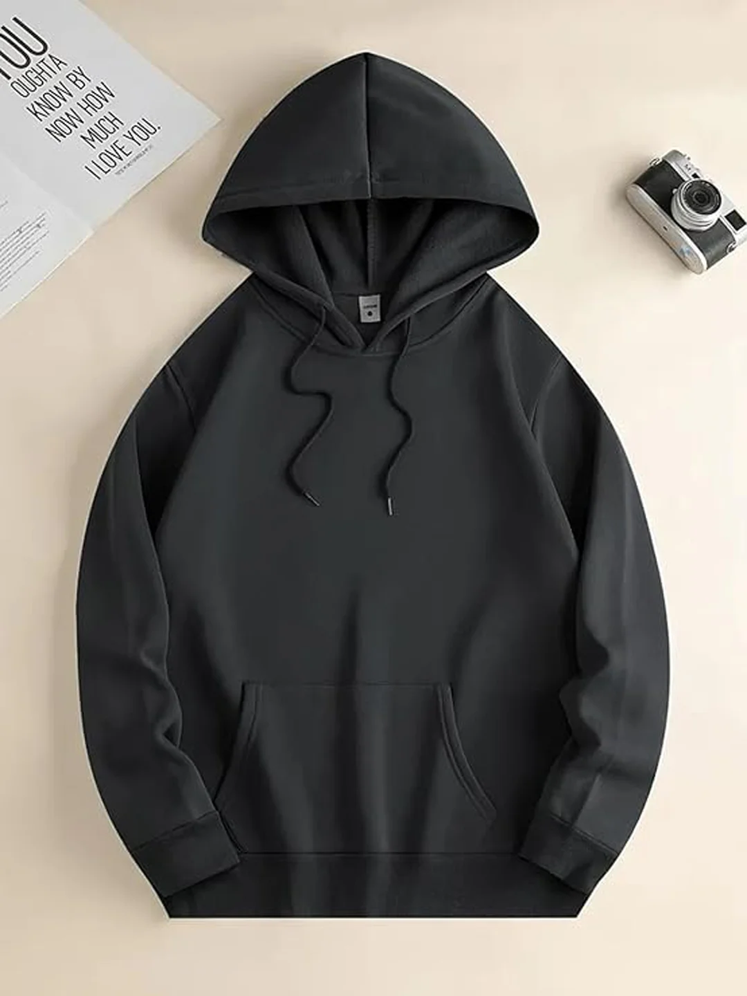 

Optimistic slogan print starry sky pattern men's cotton breathable hooded sweatshirt