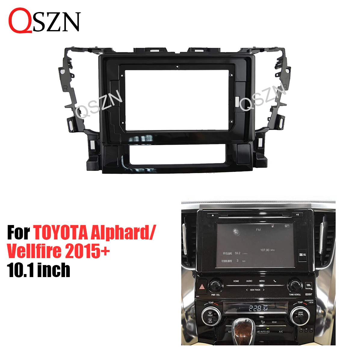 

10 Inch Car Frame Fascia Adapter For TOYOTA Alphard/Vellfire 2015+ DVD Stereo Panel UV Plastic Dashboard Kit Installation 2 Din