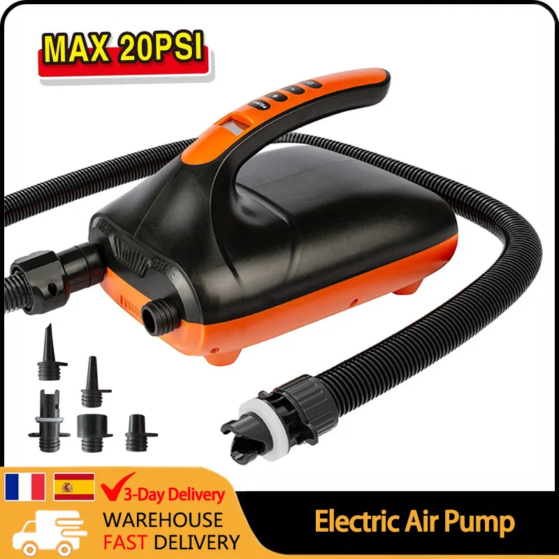 Electric Air Pump For Inflatable SUP Boat 12V 16/20 PSI Intelligent Inflatable Pump Dual Stage For Outdoor Paddle Board