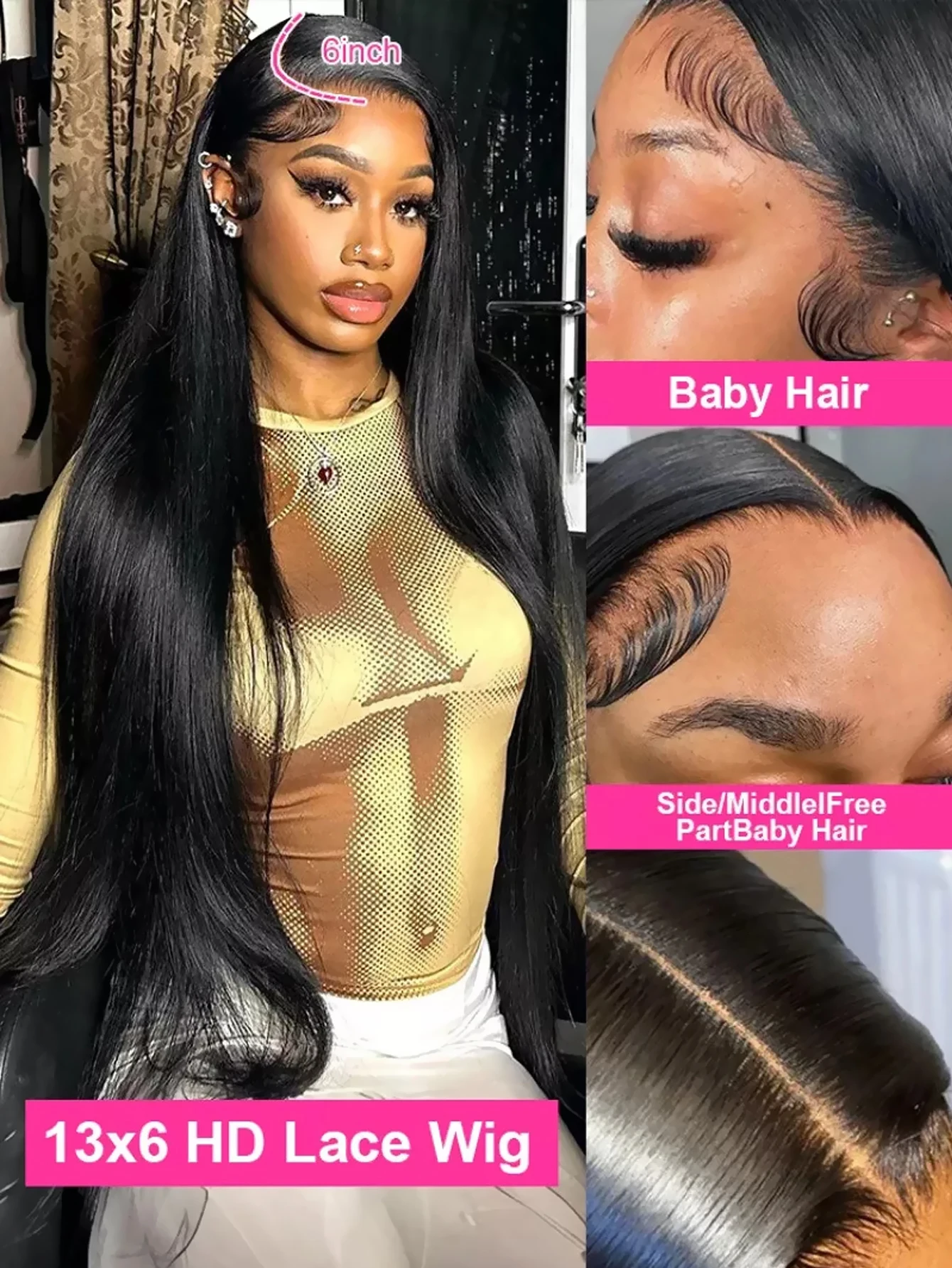 30 40 بوصة مستقيم الدانتيل الجبهة الباروكات الشعر البشري 13x6 HD الدانتيل الباروكة الأمامية شعر طبيعي مفرود الباروكات للنساء شعر ريمي #3