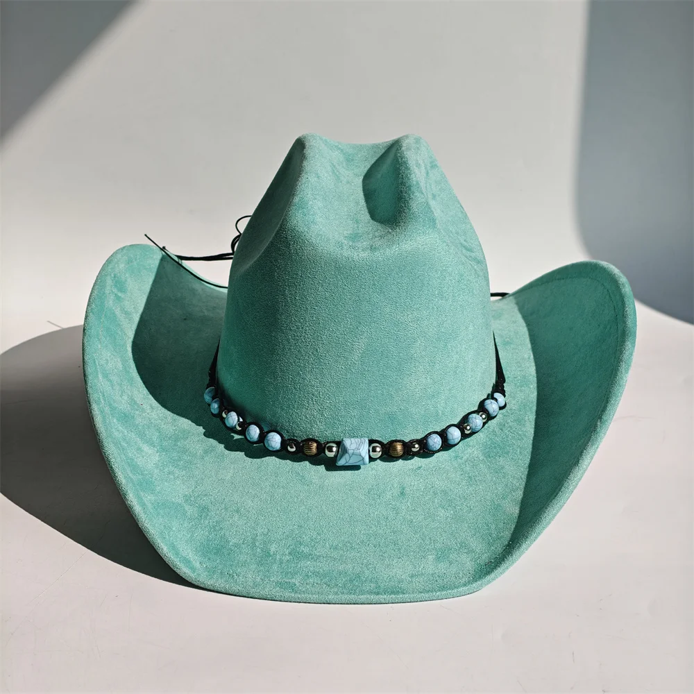 جديد كبير حافة راعية البقر كاوبوي نباتي الجلد المدبوغ قبعة ورأى قبعة فيدورا للنساء الرجال الكلاسيكية والعصرية كل مباراة قبعة سمبريرو vaquero #3