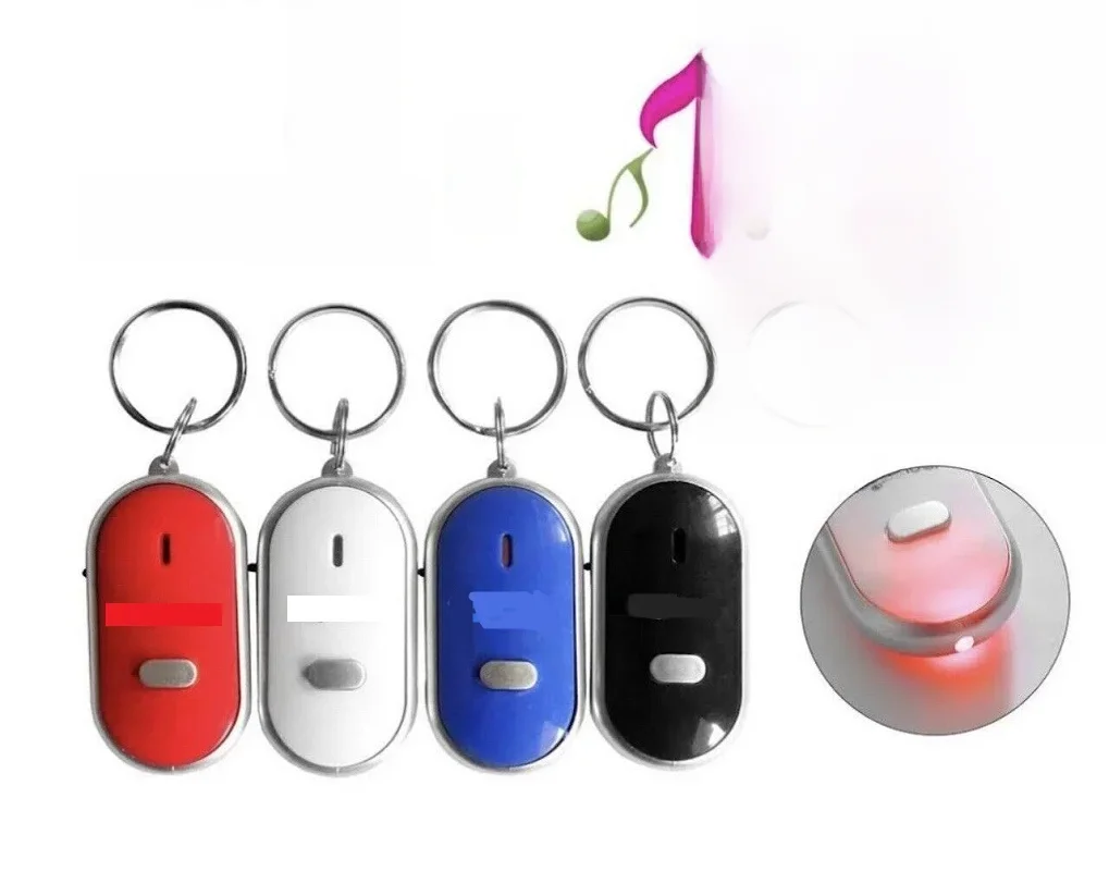 Porte-clés Anti-perte, alarme sonore clignotante, localisateur de clé, contrôle du son, détecteur intelligent avec sifflet LED, cadeau pour hommes et femmes