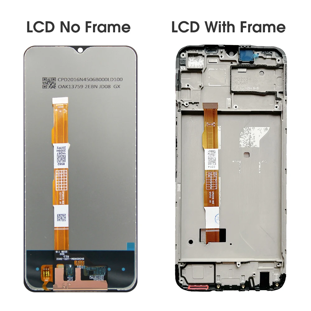 6.51'' For VIVO Y12s V2026, V2033, V2042 LCD Display Screen Touch Digitizer Assembly For VIVO Y12S 2021 With Frame Replace