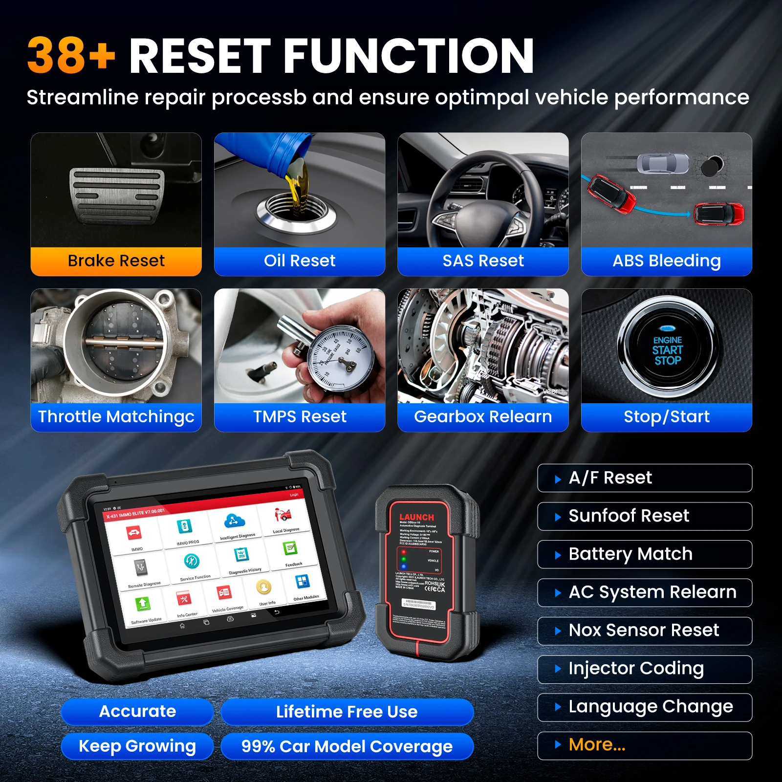 Picture 3: LAUNCH X431 IMMO Elite X-PROG 3 Key Programmer Car OBD2 Diagnostic Tools IMMO Anti-Theft Programming 39 Reset