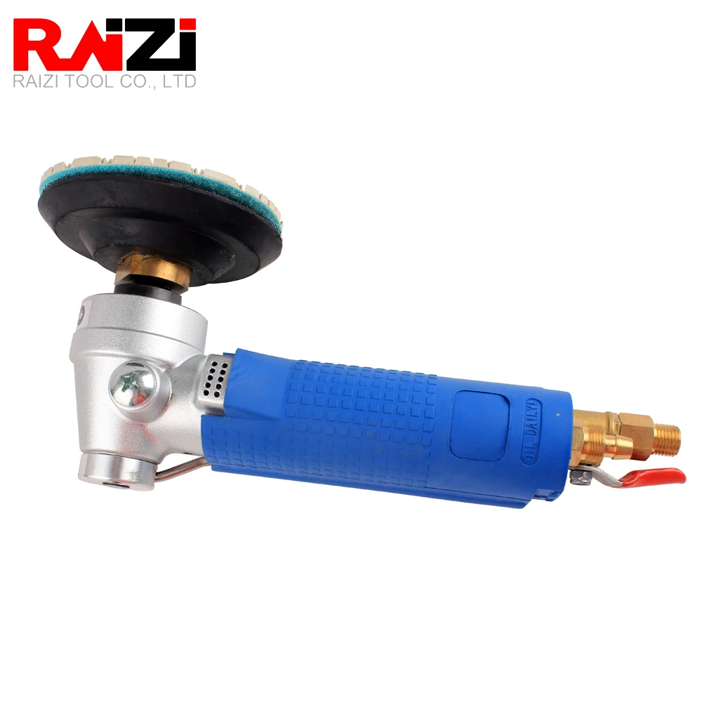 Raizi 1 pc Air Wet Polisher with 4 inch Backer Pad M14 Thread for Marble Granite Stone Polishing Machine Pneumatic Air Tool