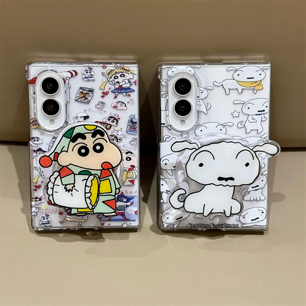 Zabawne etui magnetyczne Crayon Shin-chan na telefon Samsung Galaxy Z Fold 8 Fold 7 6 5 4 Fold 8 Ultra z podstawką Magsafe i łańcuszkiem — zdjęcie produktu 4