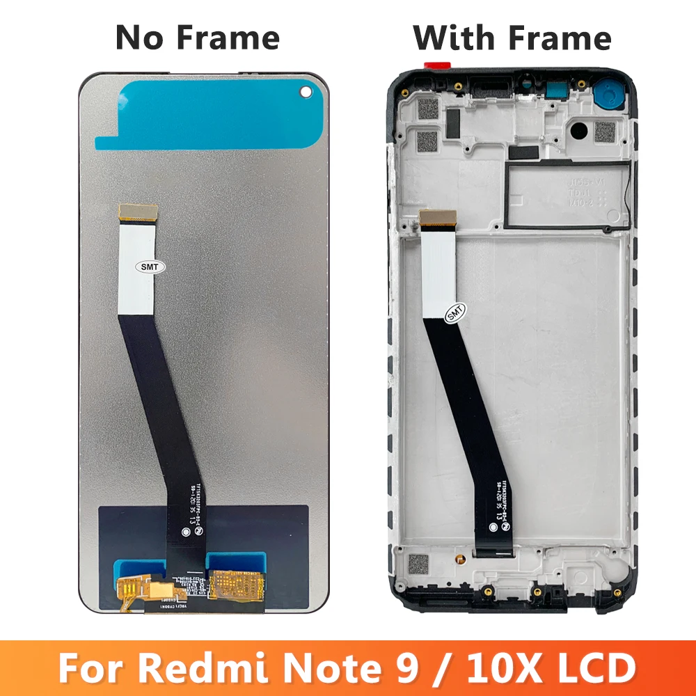 6.53 Inch Hiển Thị Gốc Cho Xiaomi Redmi 10X 4G Màn Hình Cảm Ứng Lcd Bộ Số Hóa Có Khung Hội Thay Thế Cho Redmi note 9