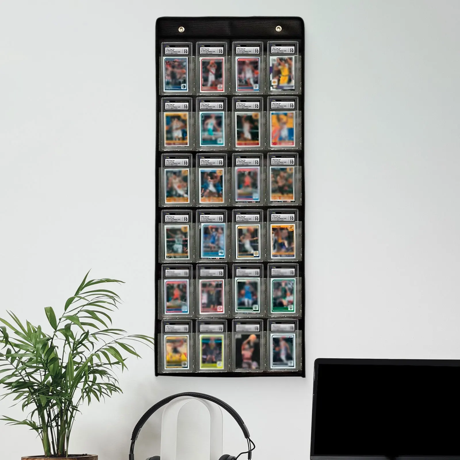 

PSA Cards Display Case 48Pockets PSA/BGS/CGC Grading Cards Storage Wall Display Bag for Football Basketball Hockey Trading Cards