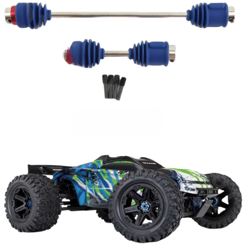 Arbres de transmission centraux en métal CVD 5151R 5650R 8655R avec bottes anti-poussière pour 1/10 Traxxas e-revo Erevo 2.0 e-maxx, accessoires de pièces, jouet pour enfant