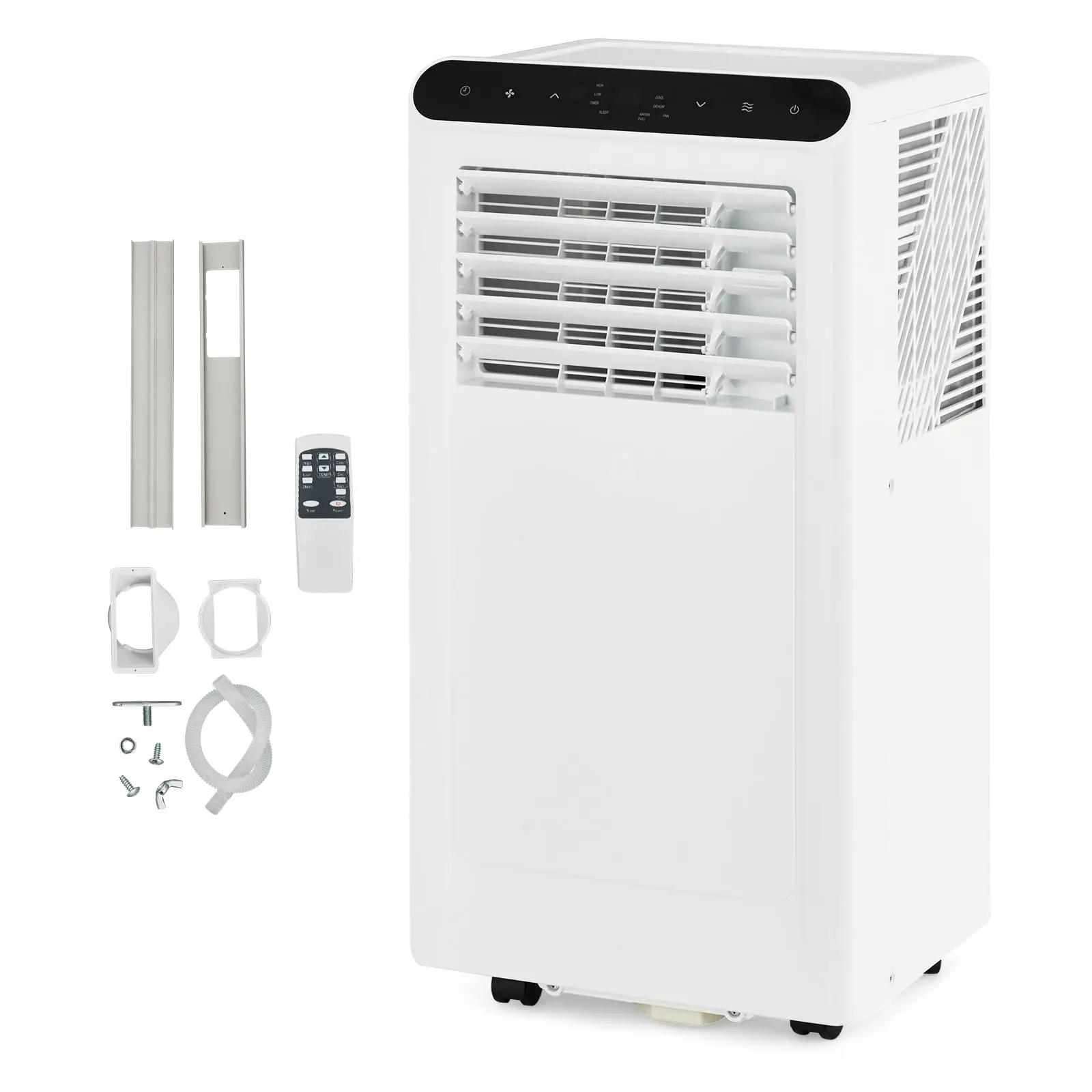 8000 BTU Portable Air Conditioner 24H Timer Sleep Mode 4-in-1 AC Dehumidifier Fan Cool Up To 350 Sq Ft With Remote & Window Kit White