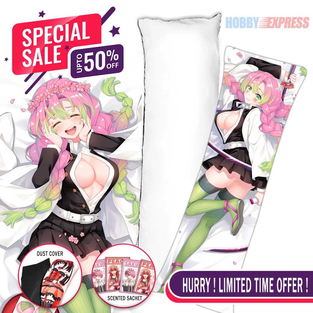 

Hobby Express Anime Dakimakura Japanese Waifu Life Size Hugging Body Pillow Cover Kanroji Mitsuri Love Hashira KNY ADP19092-1