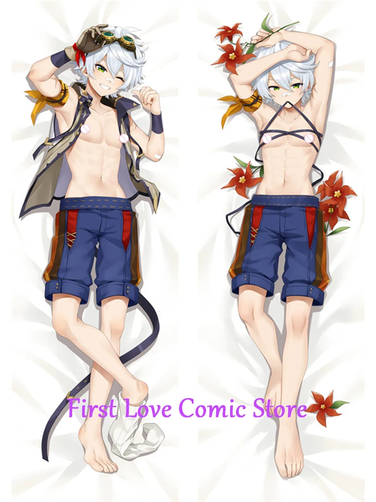 أنيمي تزيين وسادة جينشين بينيت رجل وسيم Dakimakura 2-الجانب طباعة المخدة المعانقة غطاء وسادة الجسم Otaku Waifu