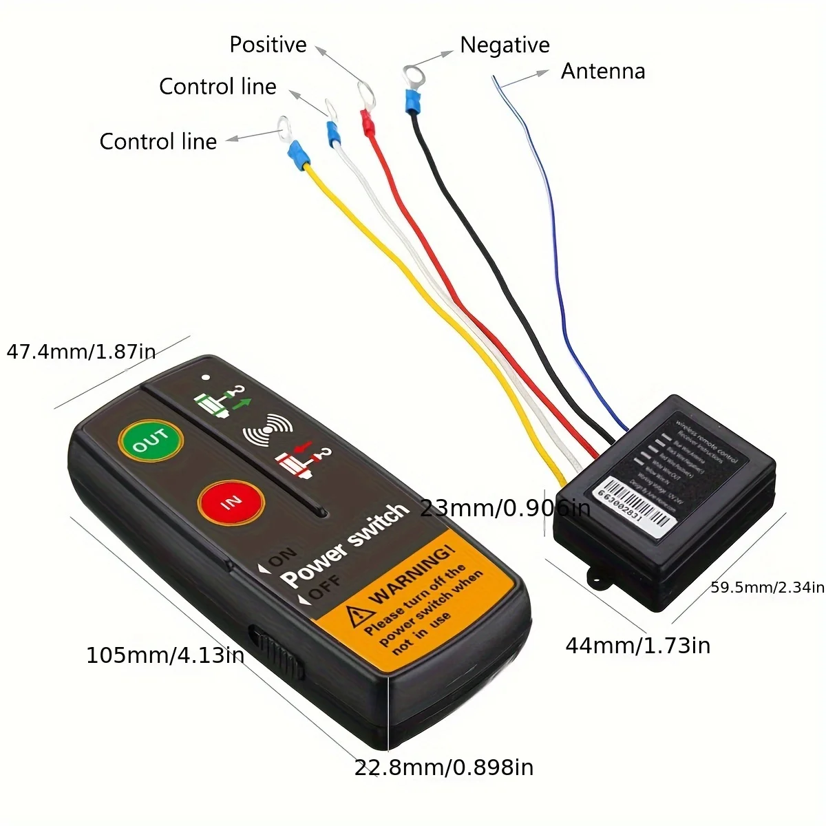 9-30V Wireless Winch Controller for All Vehicles - ABS Resin Body, Suitable for Front Mounting