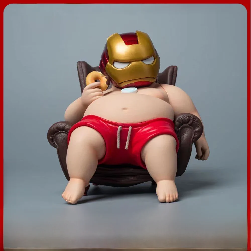 Figurine The Avengers Iron Man Fat Boy de 12cm, Collection d'action Anime mignon, ornement de bureau, décoration de voiture, jouets pour enfants