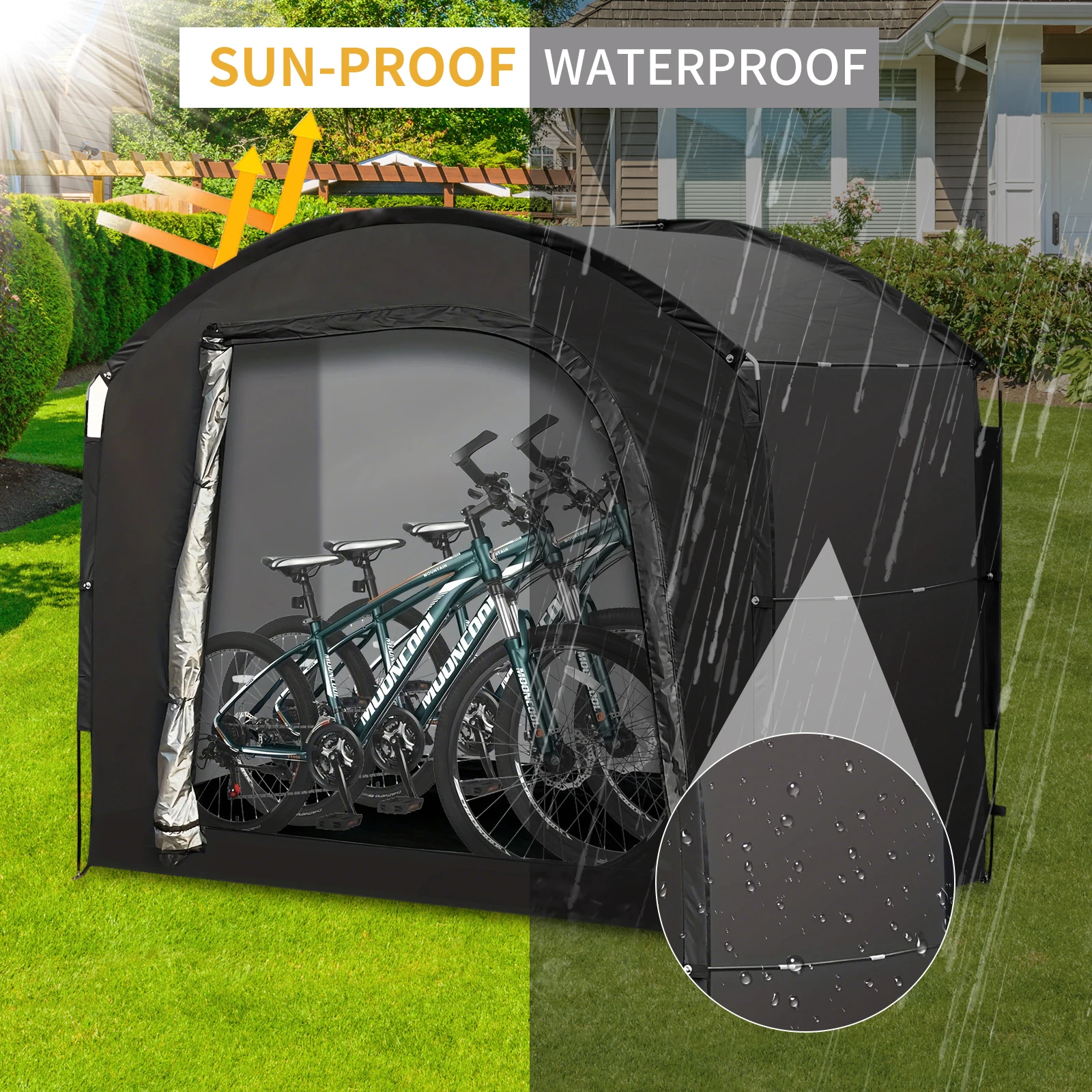 Carpa de Almacenamiento para Bicicletas, Impermeable y Portátil, Cubierta para Bicicletas, Carpa de Almacenamiento Exterior, Carpa de Jardín para Camping, Compañero Ideal para Ciclismo de Larga Distancia o Viajes de Camping