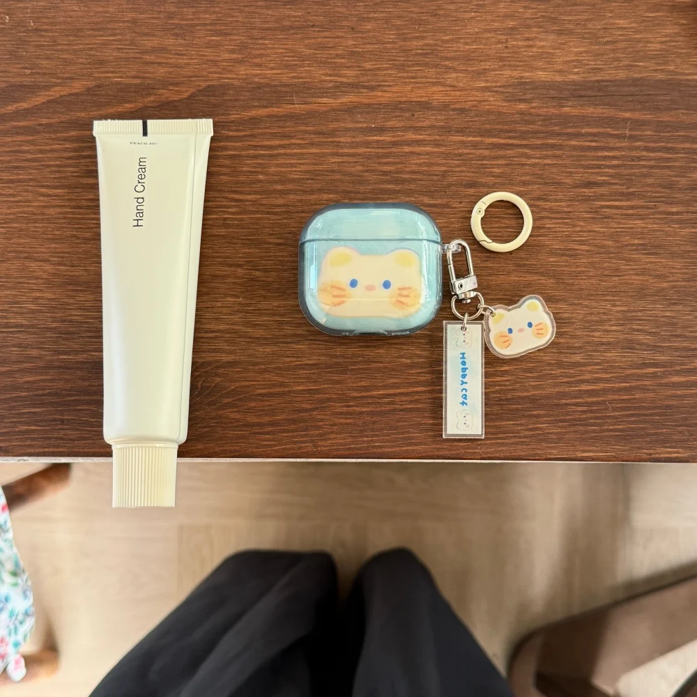 

Korean cute big-faced cat headphone protective case, suitable for AirPods 4/3/Pro/2/3, cute new shock-proof protective case