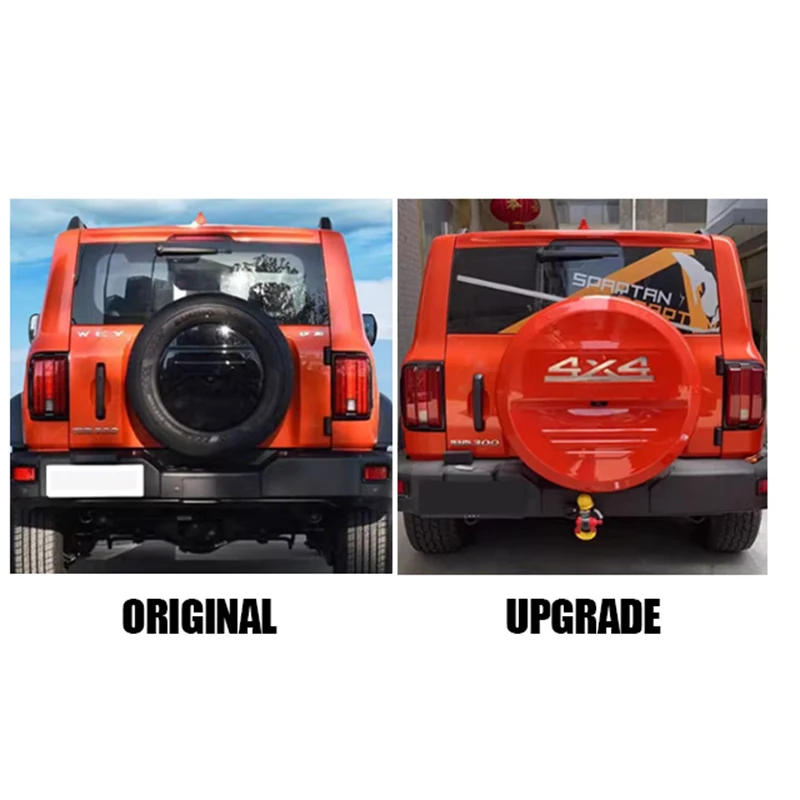 For GWM Tank 300 Spare Tire Cover Thickened ABS Waterproof Rear Spare Tire Wheel Cover Car Accessories Off-road Modification