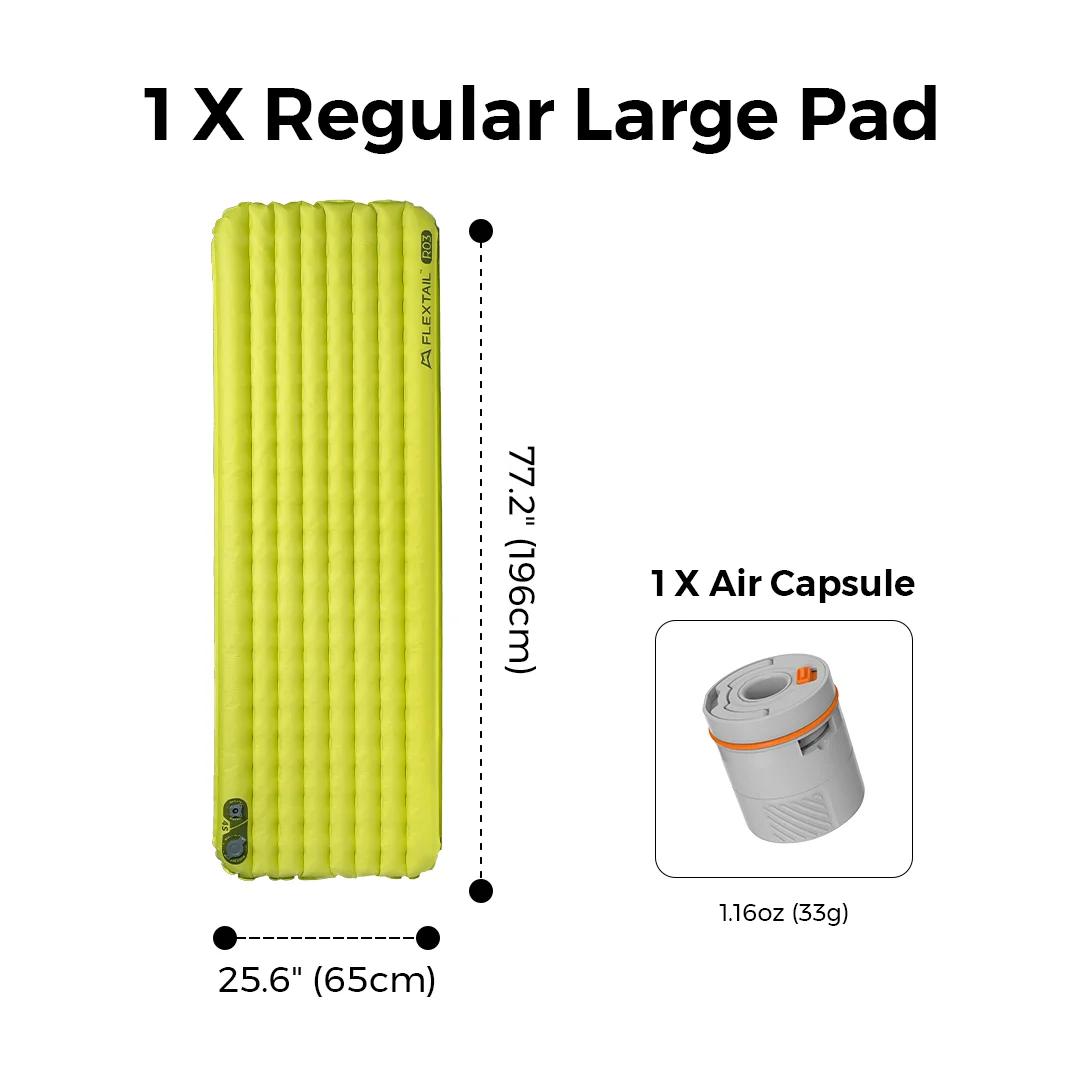 FLEXTAIL TINY SLEEPING PAD - Geïsoleerd slaapmatje met ingebouwde pomp, automatische inflatie/aflatie, lichtgewicht ontwerp