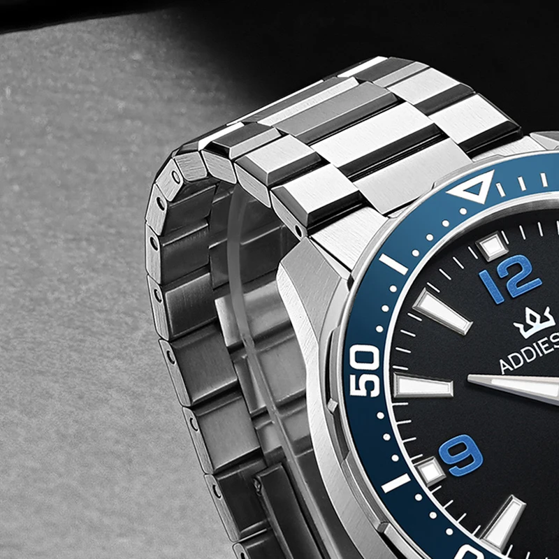 AddiesKin K009 Men's Automatic Mechanical Dive Watch Miyota 9015 Raised Numeral Dial Ceramic Bezel Sapphire Crystal 200M BGW9
