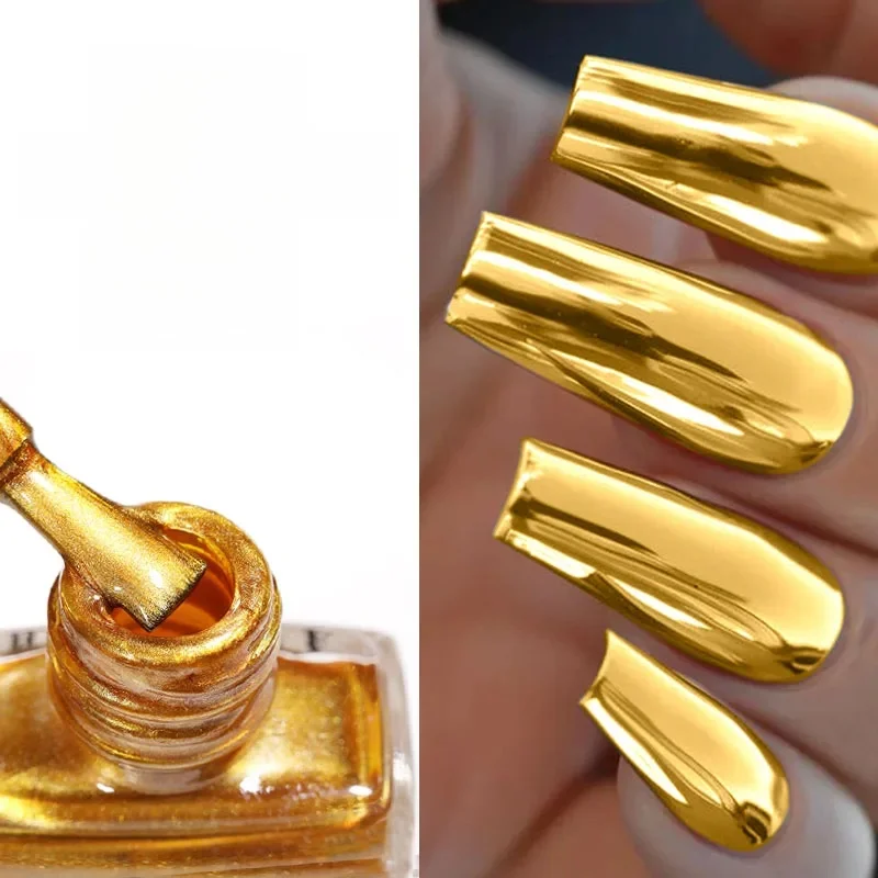 LILYCUTE 7ml miroir métallique vernis à ongles Super brillant effet chromé vernis à séchage rapide pour Nail Art bricolage pas besoin de lampe bouteille en verre