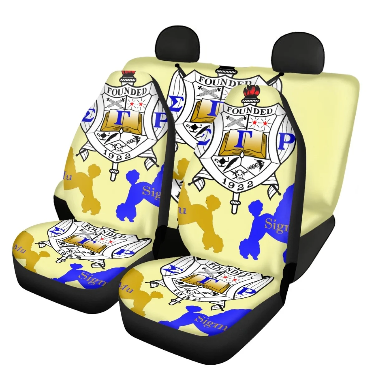 Car Seat Cover Set Sigma Gamma Rho Print Design Comfort Material Car Accessories Universal Fit Auto Truck Van Vehicle Supplies