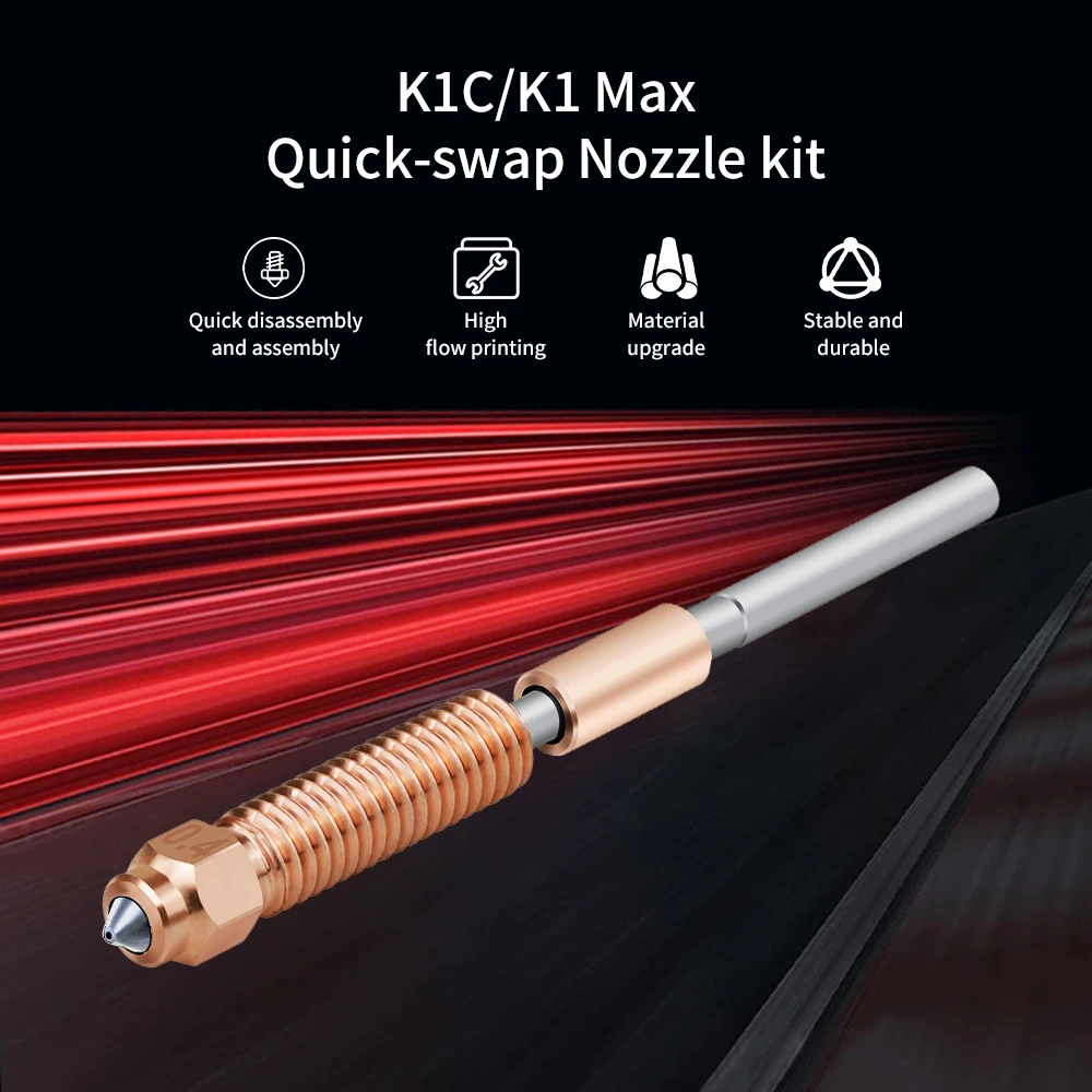 Creativity K1C Nozzle, Unicorn Quick-Swap Ender 3 V3 Nozzle,Nozzle for K1/K1 Max/ K1C/Ender 3 V3/Ender 3 V3 Plus 3D Printers