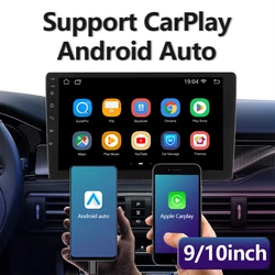 Universal Car Radio 9/10 Inch Wireless Android 13/12 Touch Screen GPS Rearview Camera Carplay Autoradio Multimedia Video Player