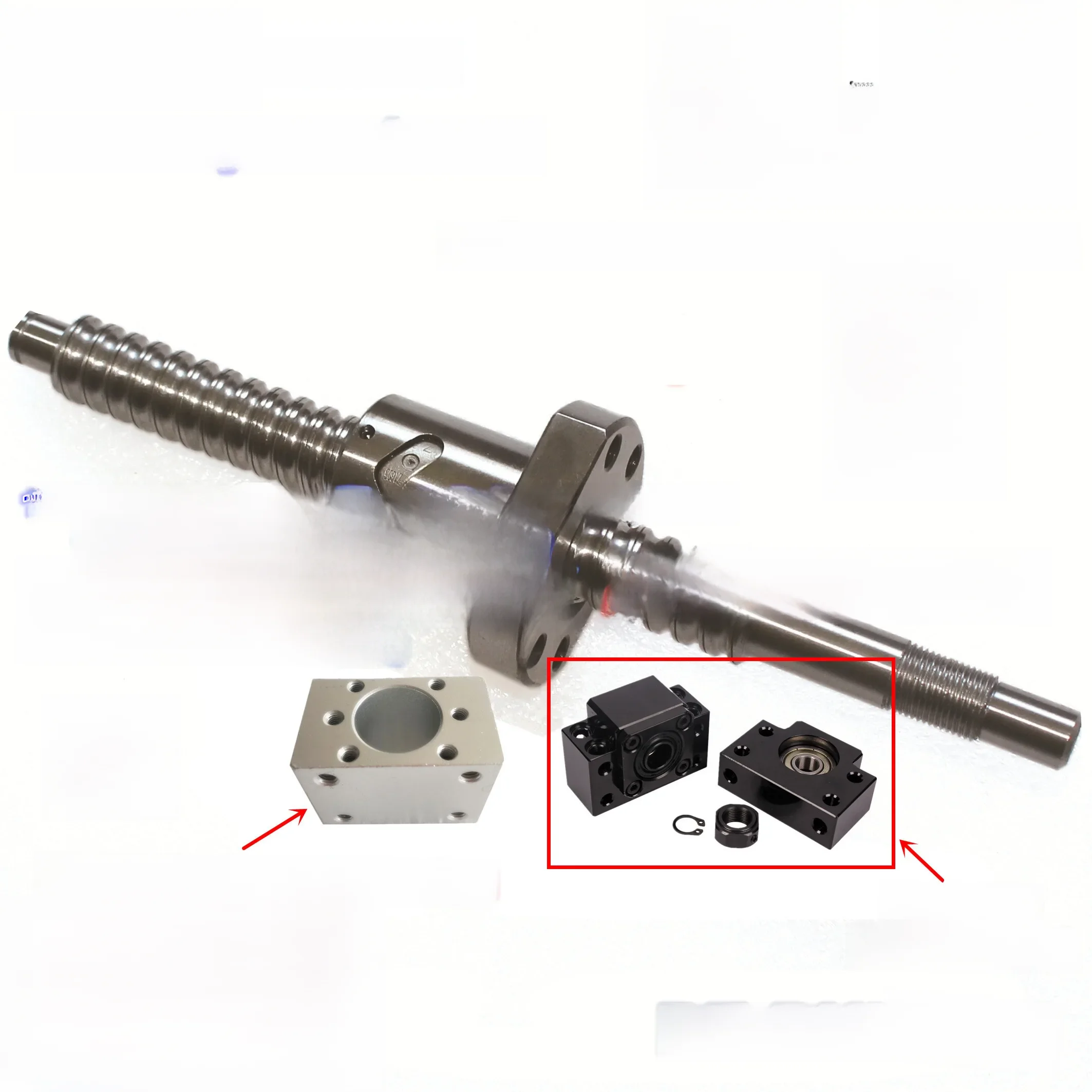 Bez podatku VAT SFU / RM 1204 Śruba kulowa - L300/350/400/500/600/650mm+ Nakrętka kulowa 1204 + wspornik końcowy BK/BF10 + obudowa nakrętki kulowej do CNC — zdjęcie 2